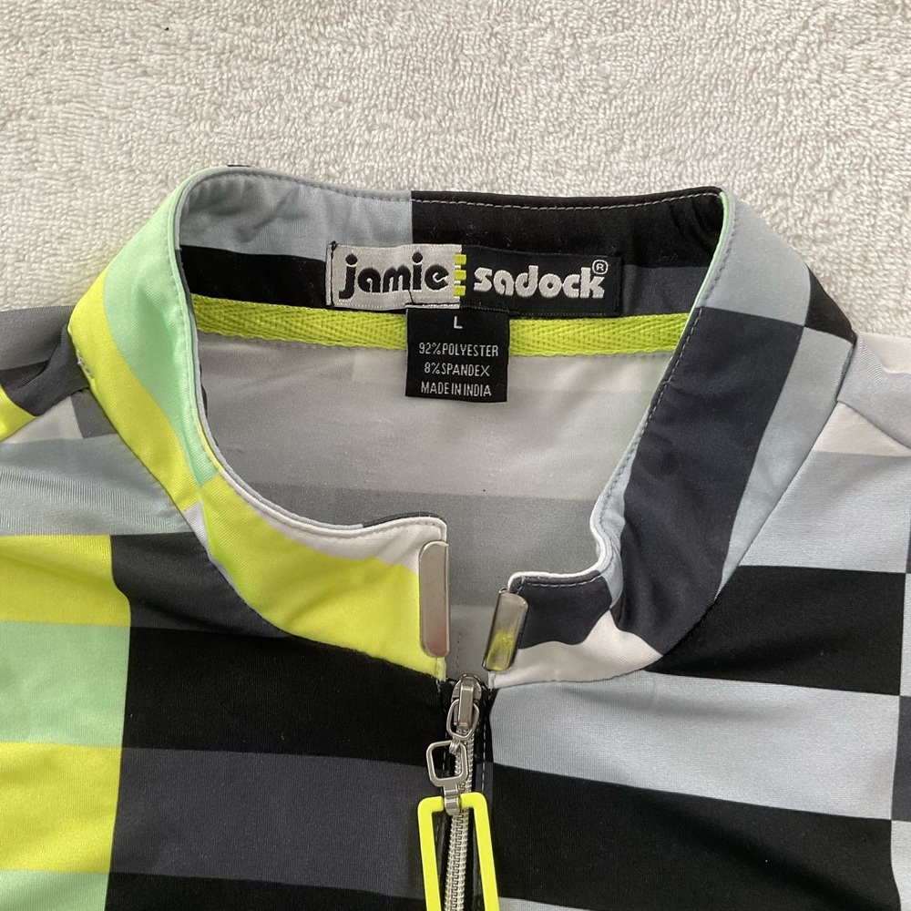 Jamie Sadock Black and Yellow Checkered Top - Picture 3 of 6